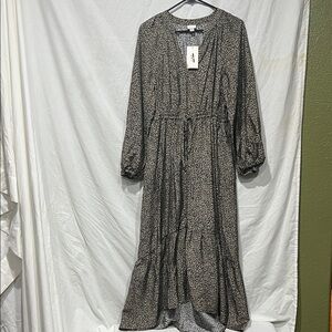 a new day Black and White Long Sleeve Dress